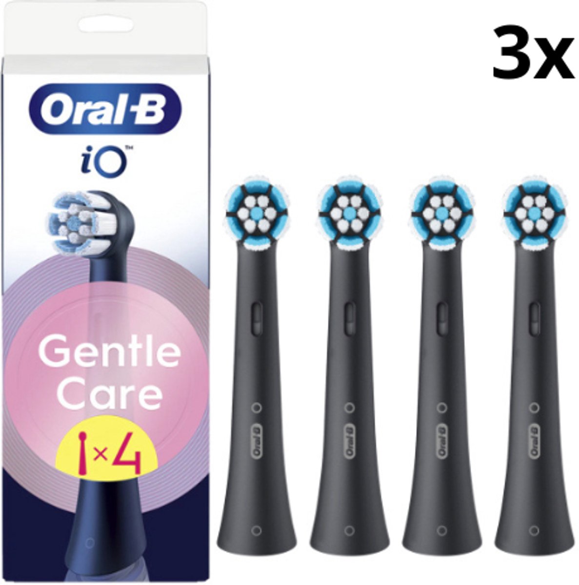 Oral B iO Gentle Care Opzetborstels – Zwart - 3 x 4 stuks