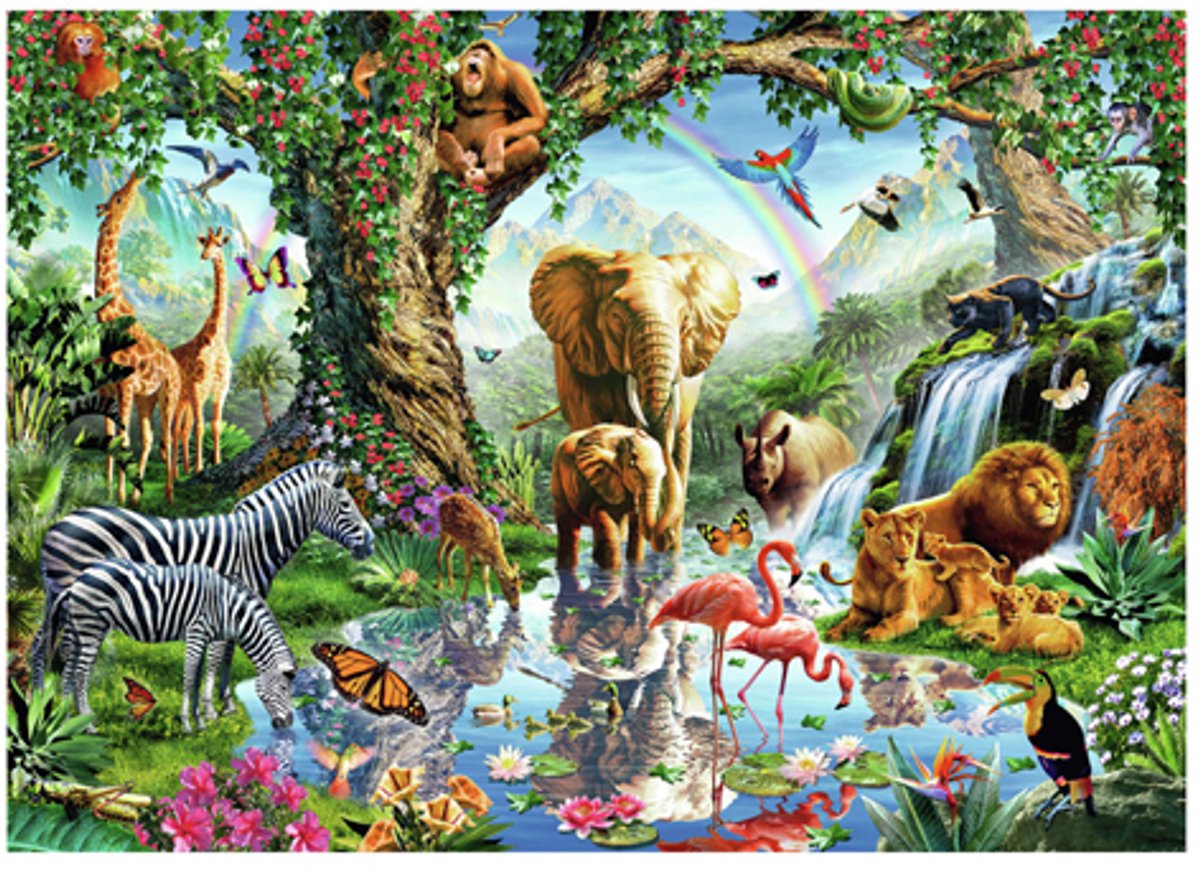 Ravensburger puzzel legpuzzel jungle avontuur - 1000 stukjes dieren. — afbeelding 5
