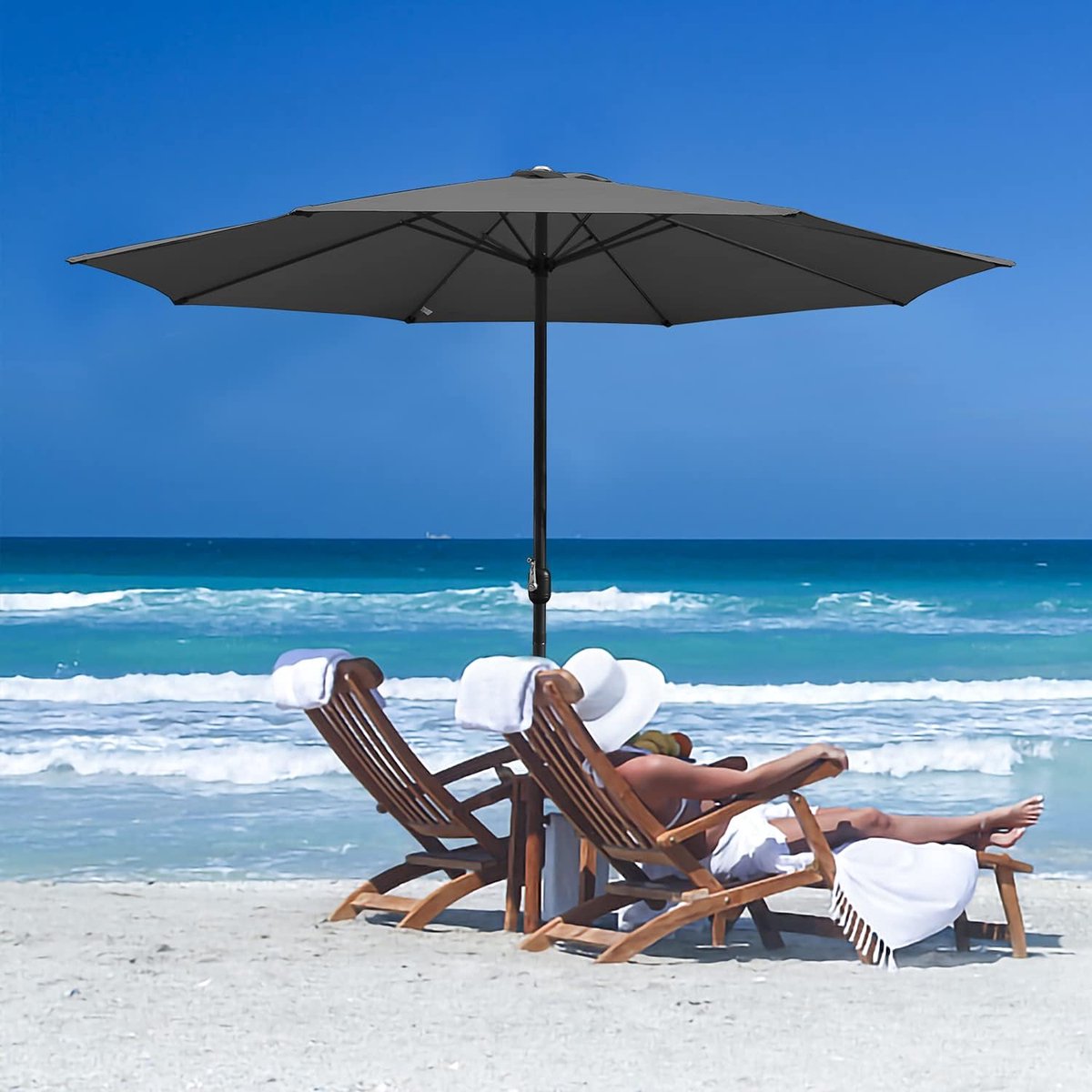 Zweefparasol Tuinscherm - Buiten Scherm - Terras Bescherming - Waterafstotend UV30+ - 350cm Diameter – foto 8