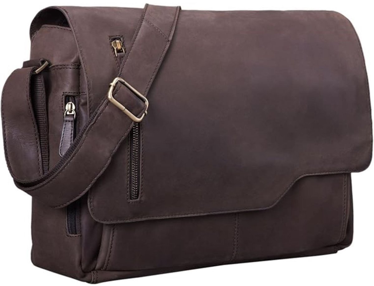 Leren Laptoptas - Laptoptas - Leren Tas - Luxe Leren Laptoptas - Werktas - Schoudertas - Business Tas - Leren Business Tas - 15,6 inch - Donkerbruin - van Imperatoris