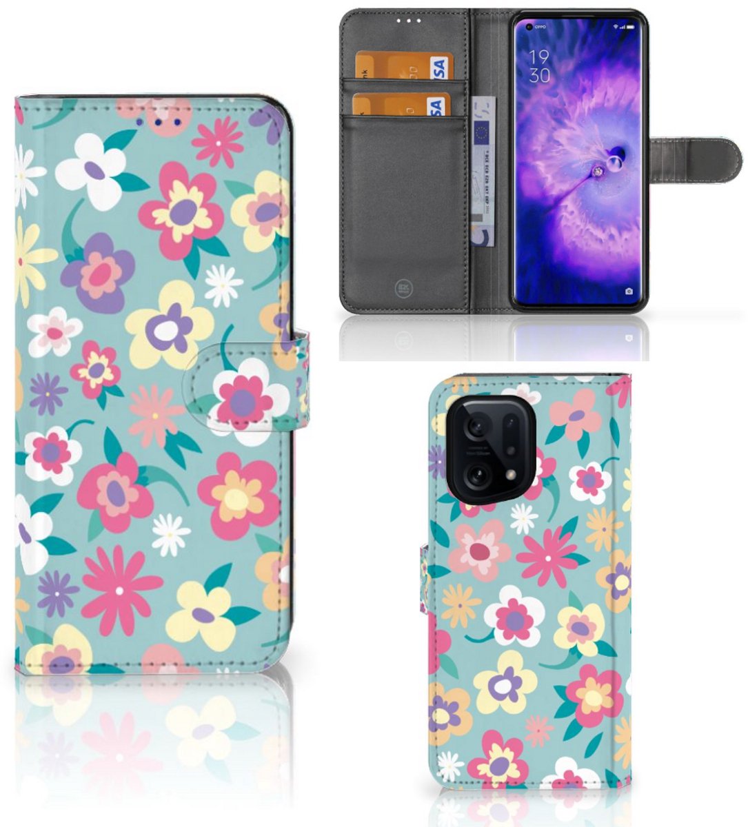 OPPO Find X5 Hoesje Flower Power