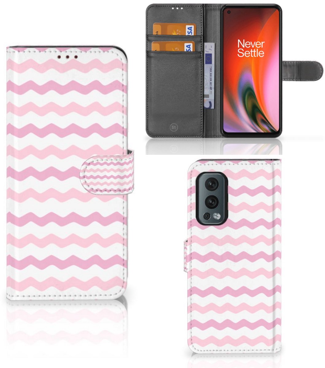 OnePlus Nord 2 5G Telefoon Hoesje Waves Roze