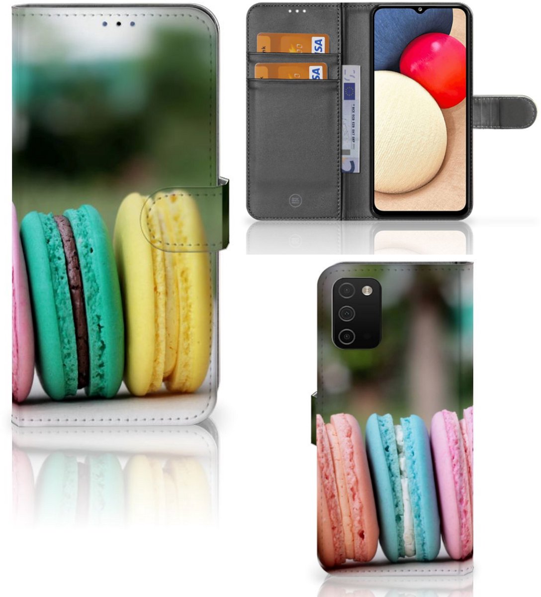 Book Case voor Samsung Galaxy A03s Book Cover Macarons