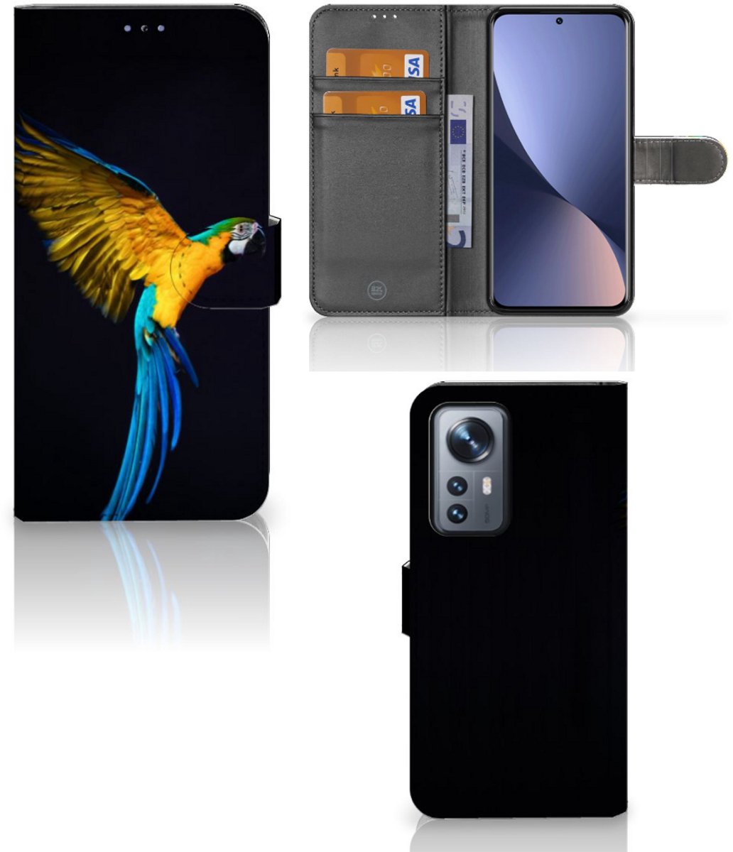 Xiaomi 12 Pro Telefoonhoesje met Pasjes Papegaai