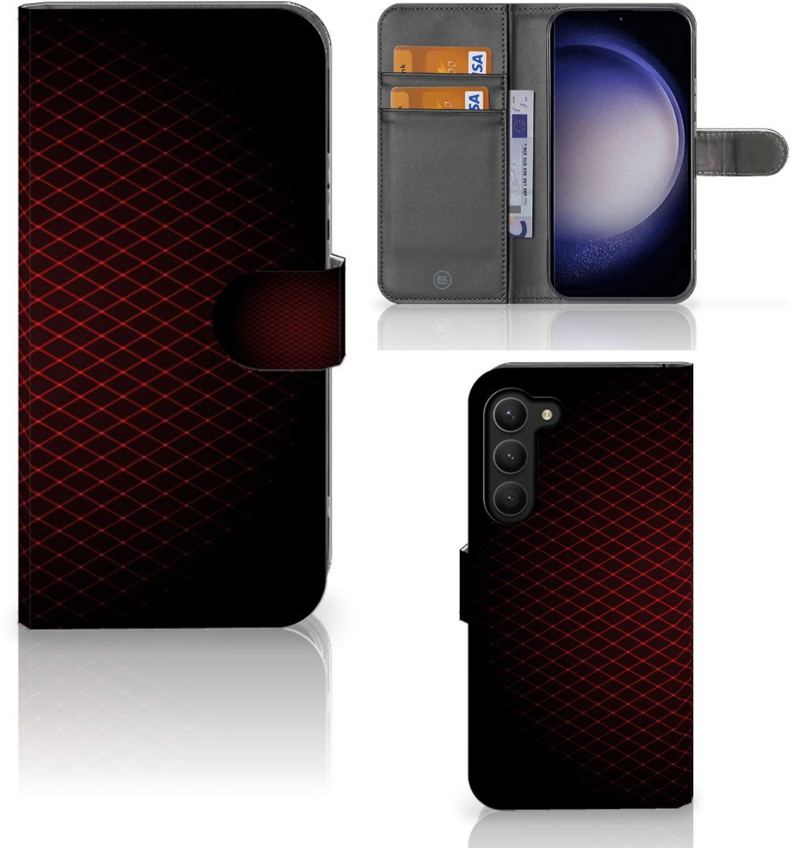 Samsung Galaxy S23 Plus Telefoon Hoesje Geruit Rood