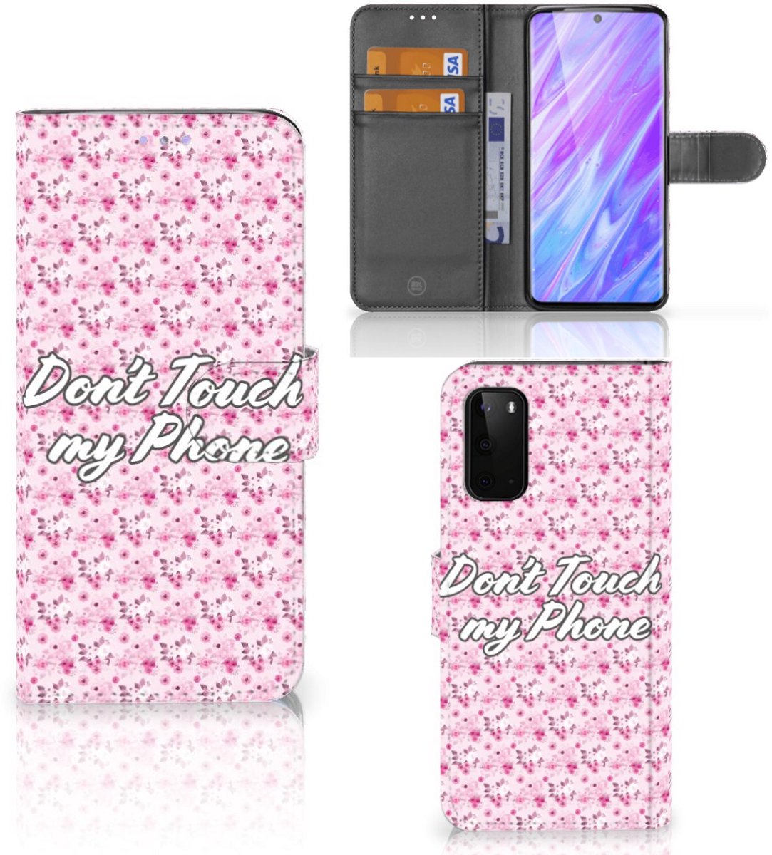 Samsung Galaxy S20 Portemonnee Hoesje Flowers Pink DTMP