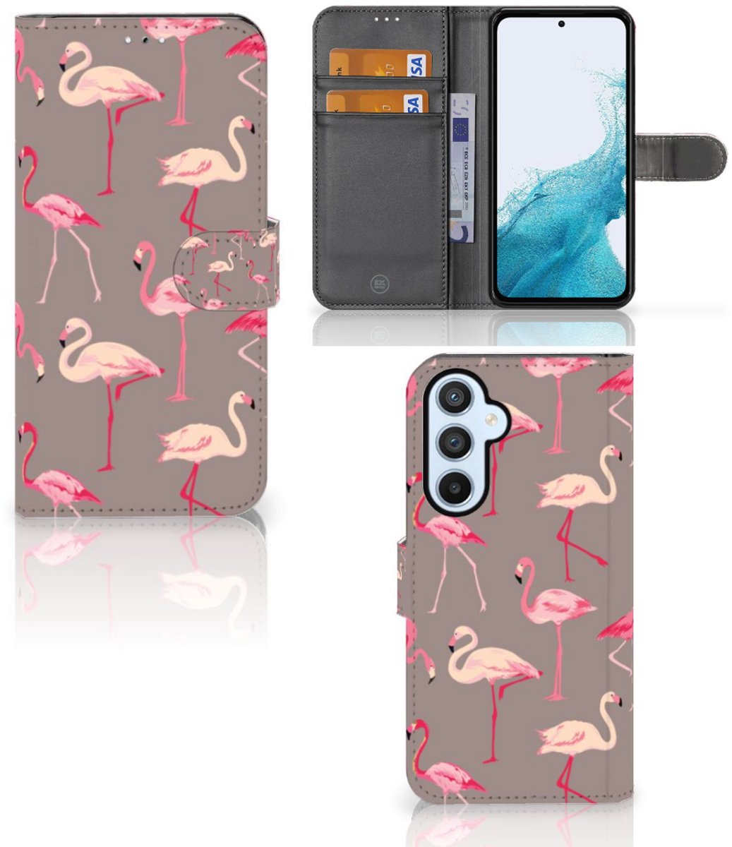 Samsung Galaxy A54 5G Telefoonhoesje met Pasjes Flamingo