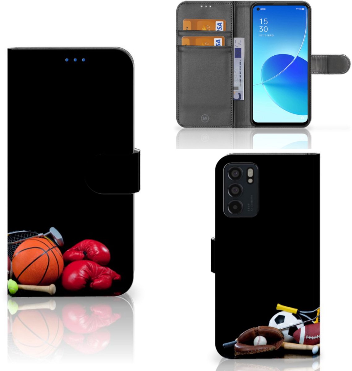 OPPO Reno6 5G Wallet Case met Pasjes Sports