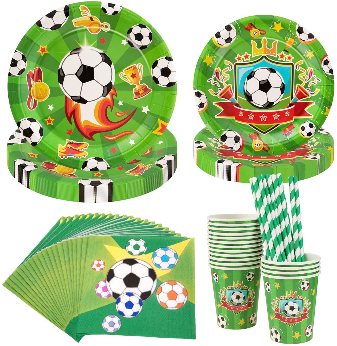 1171x1200.jpg Allecto - 84PCS Voetbal Feestdecoratie voor 16 Personen - Compleet Party Set voor Verjaardagen - Afbeelding 1