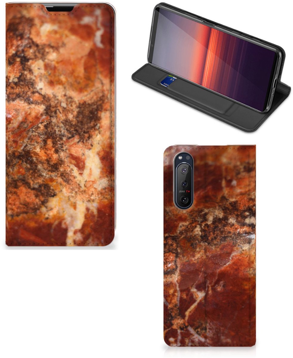 Sony Xperia 5 II Standcase Marmer Bruin