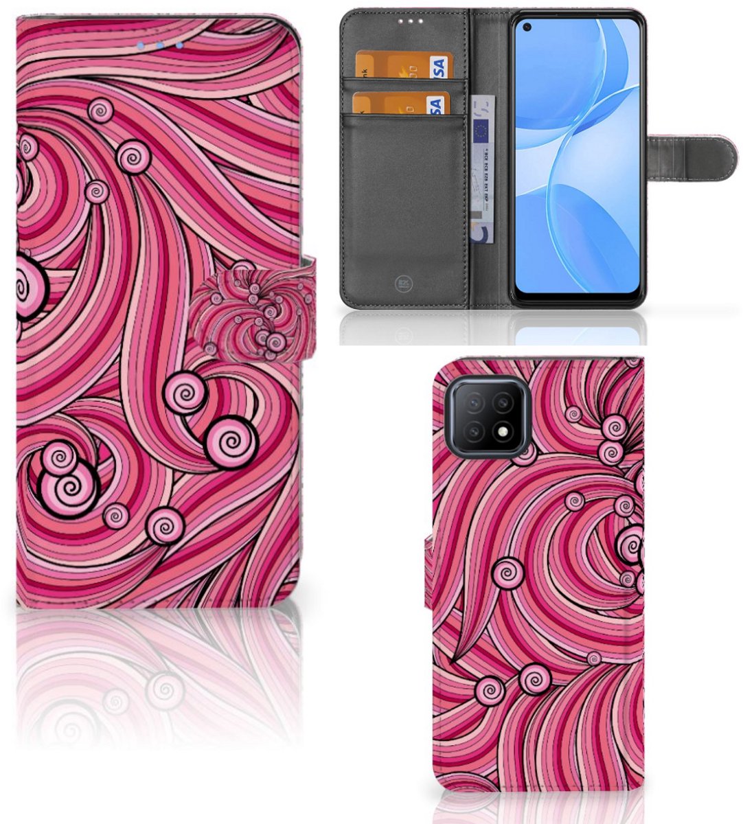 OPPO A73 5G Hoesje Swirl Pink