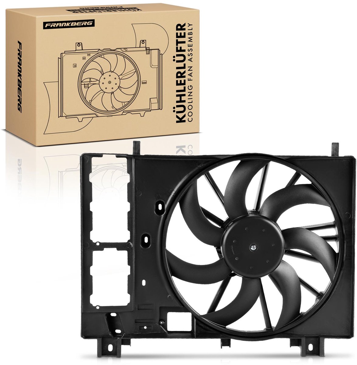 Frankberg 1x Motorradiateur Enkele ventilator