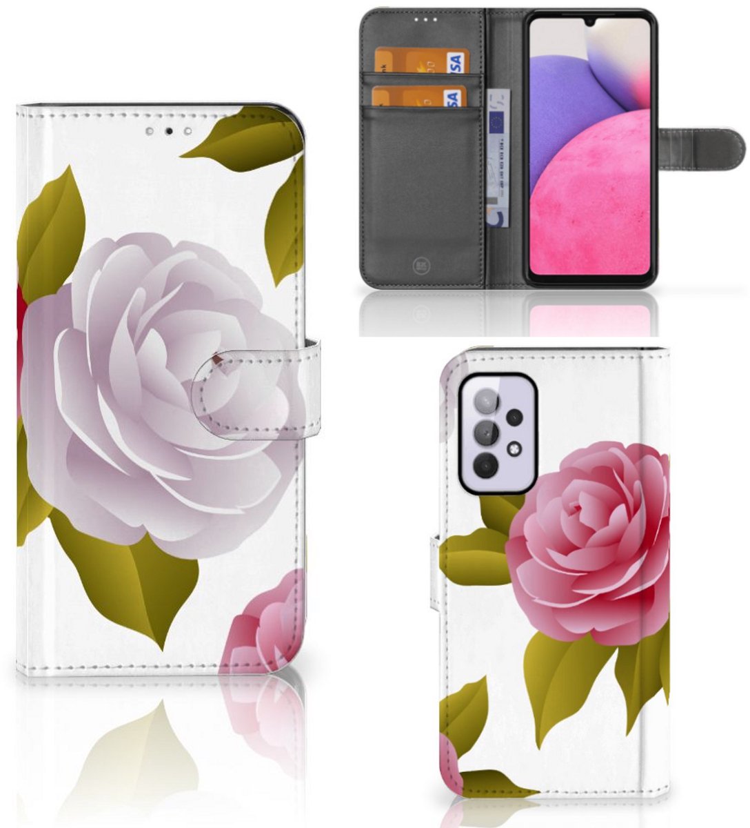 Book Case voor Samsung Galaxy A33 5G Hoesje Roses