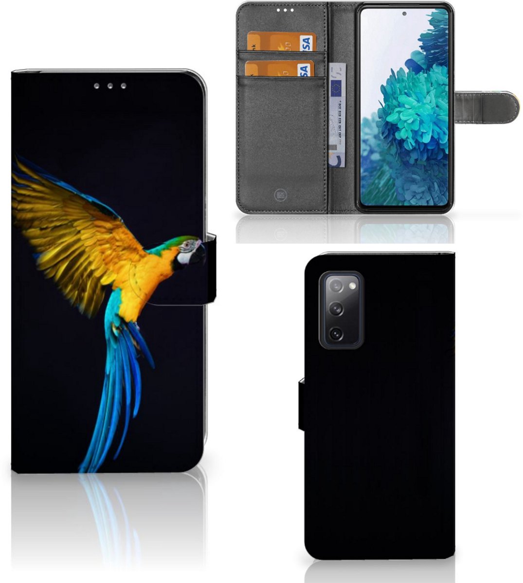 Samsung Galaxy S20 FE Telefoonhoesje met Pasjes Papegaai