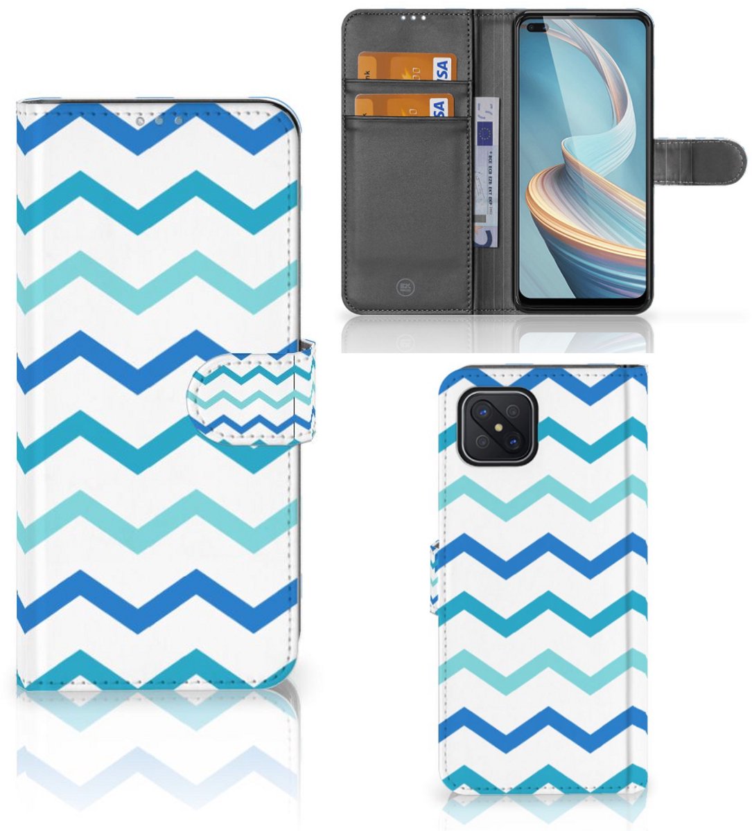 OPPO Reno4 Z Telefoon Hoesje Zigzag Blauw