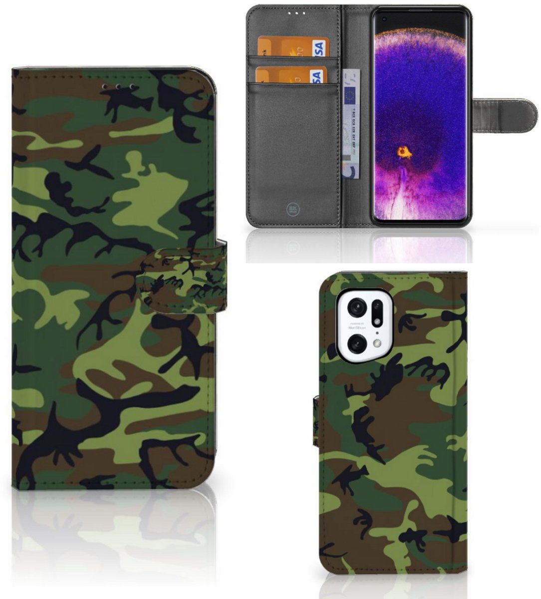 OPPO Find X5 Pro Telefoon Hoesje Army Dark