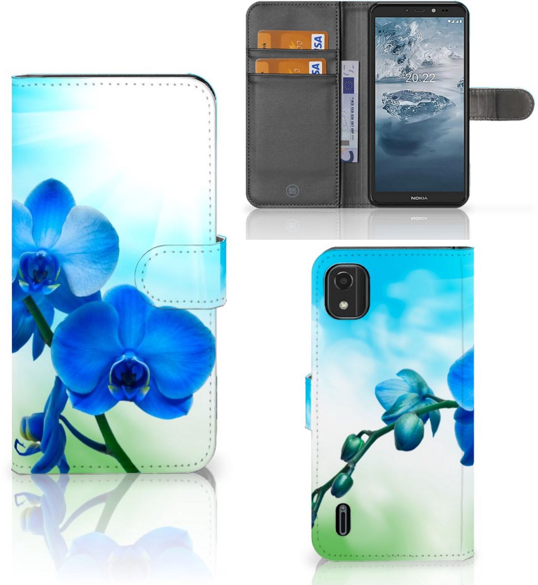 Nokia C2 2nd Edition Hoesje Orchidee Blauw - Cadeau voor je Moeder