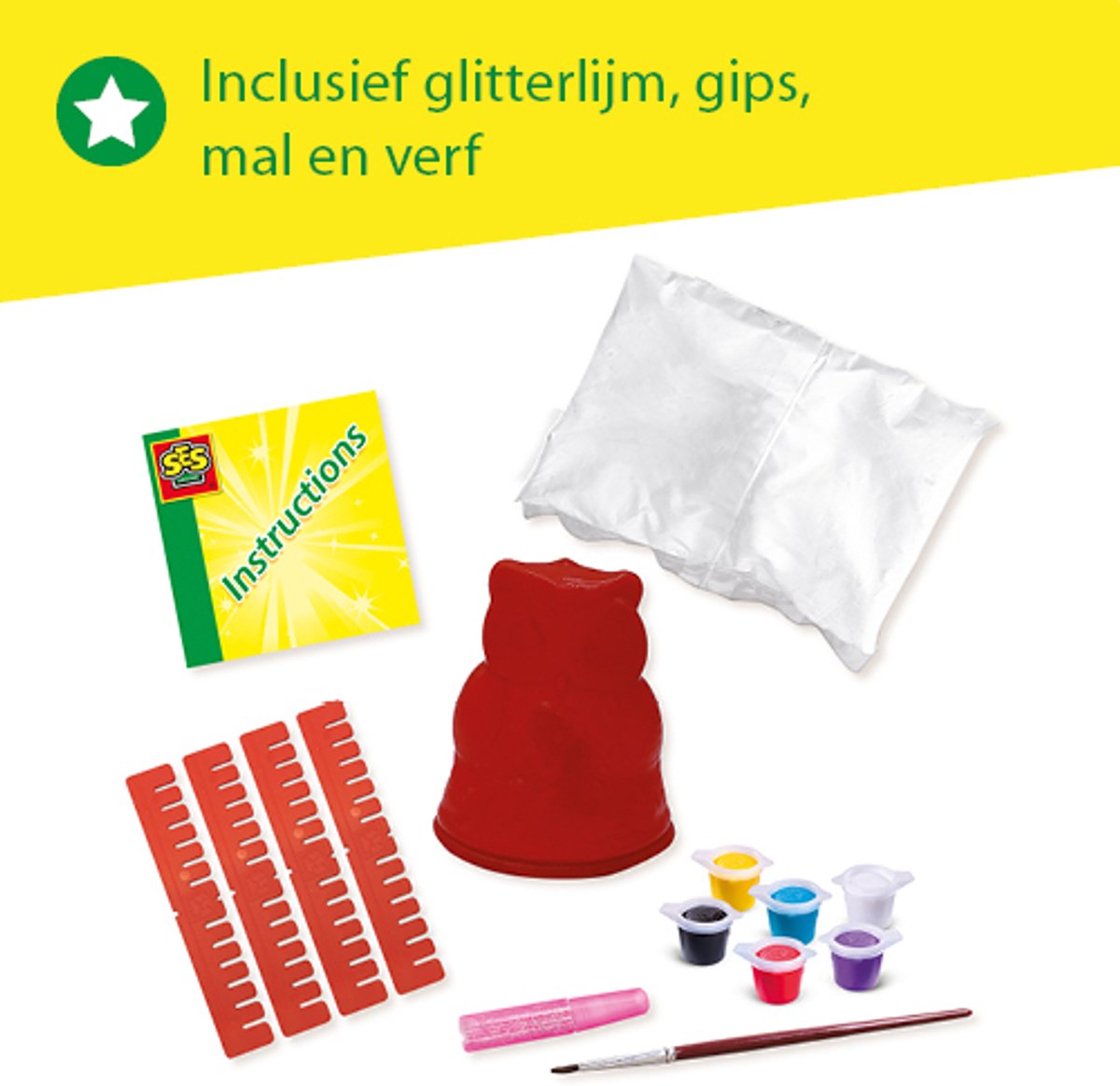 SES Creative - Hobby Pink - Gieten en Schilderen - Uil - Knutselen Meisjes - Sneldrogend - Vanaf 5 jaar — afbeelding 2