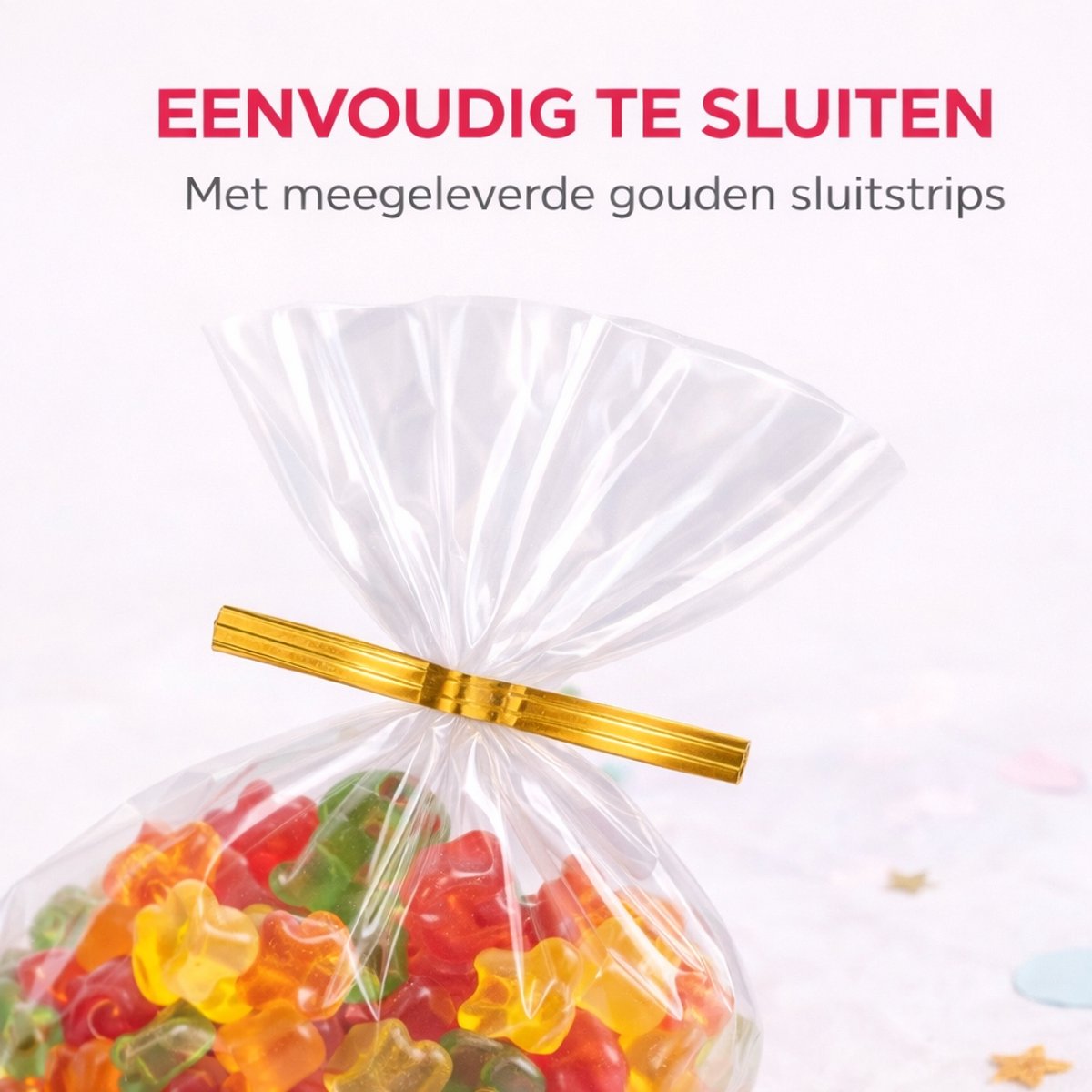 Isa's Friends® - Uitdeelzakjes - 50 stuks - 25 x 13cm - Puntzakken - Snoepzakjes - Traktatie Zakjes - Cellofaan Zakjes - Cadeauzakjes - Uitdeelzakjes Kinderfeestje - Traktatie Uitdeelcadeautjes - Zakjes Traktatie — afbeelding 5