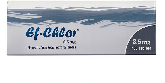 Ef-Chlor Waterzuiveringstabletten 8.5 mg – 100 Tabletten – 5 jaar houdbaar