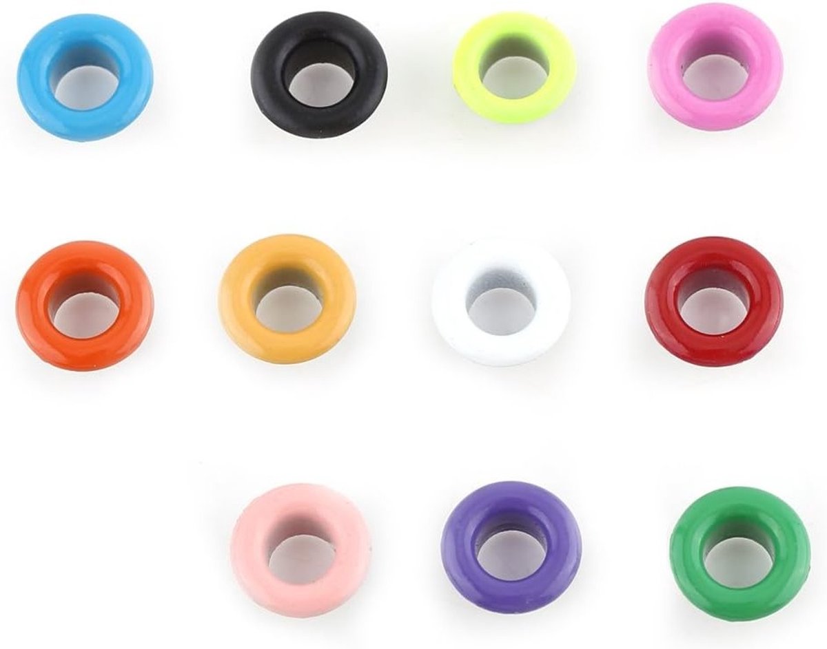 Metalen Eyelets voor Scrapbooking - 100 Sets van 5mm in Diverse Kleuren voor Leer en Kledingaccessoires