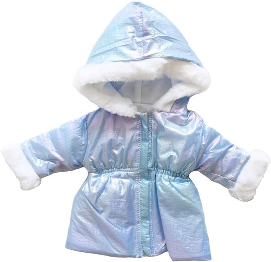 Poppenkleding Winterjas - Poppenjas Meisjespop - Aankleden Poppen - Speciaal voor 18 inch - Free size - Blauw — afbeelding 4