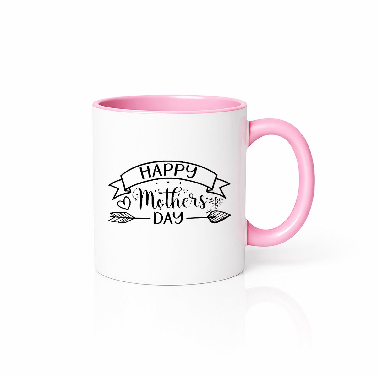 Happy Mother's Day Keramische Mok - 330ml - Moederdag Cadeau - Roze & Wit