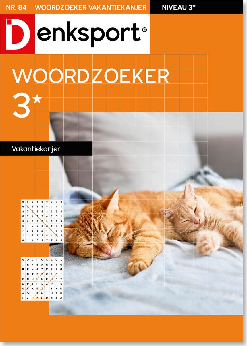 Denksport Puzzelboek Woordzoeker 3* vakantiekanjer, editie 84