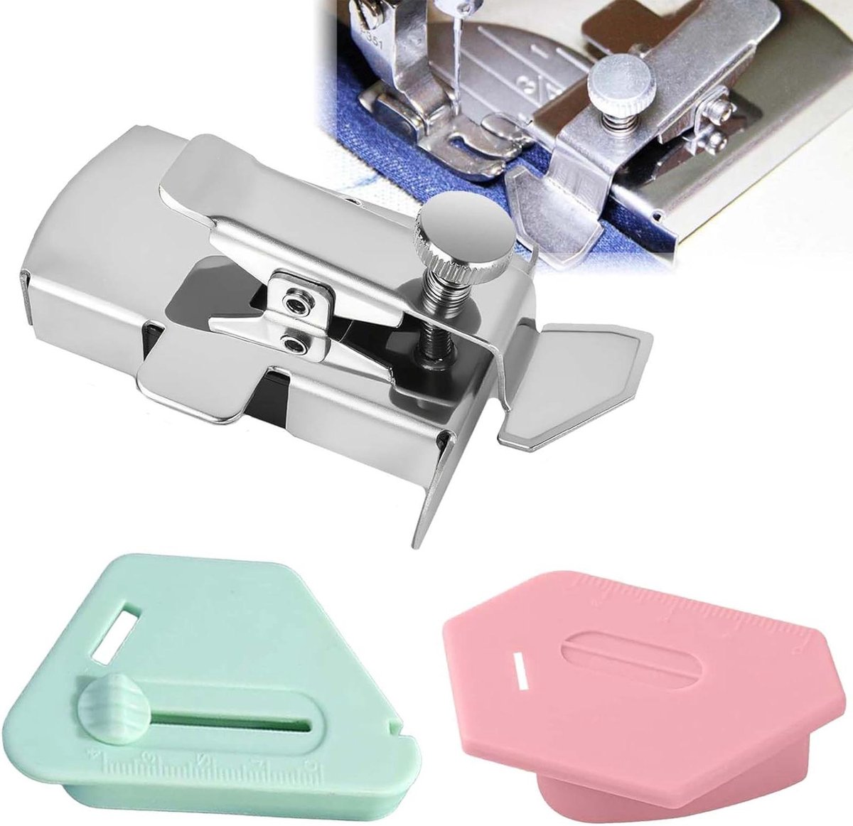 Magnetische Naaigids - Naaimachine Accessoires - Rechte Naden Maken - Met Naadverdeler - 3 Stuks - Wit