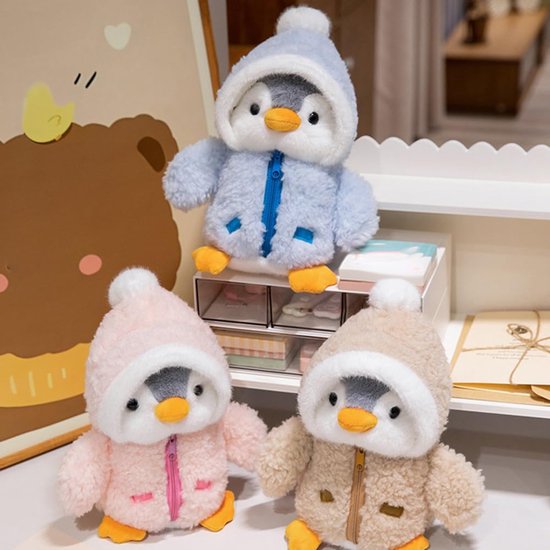 Pinguïn pluche pop - Knuffeldier pinguïn - Decoratie en gezelschap - Afneembare muts - 25 cm - Blauw van pinguin — afbeelding 2