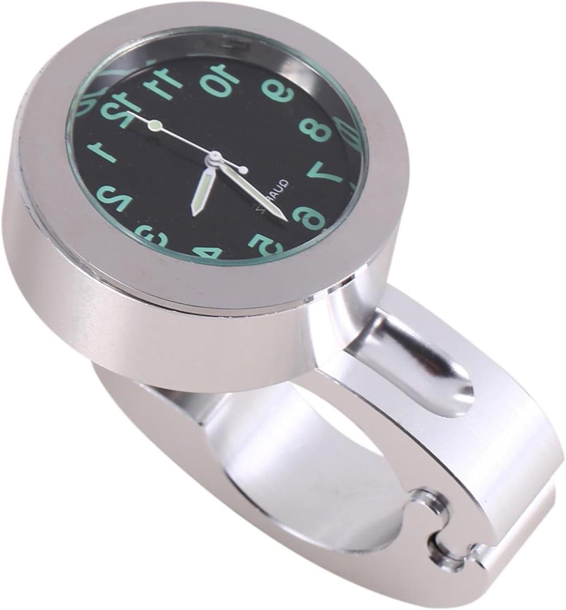 Motorfiets Stuur Klok - Motor Horloge Waterdicht - Tijd Aflezen Onderweg - Universele Montage - Rond - Zilver