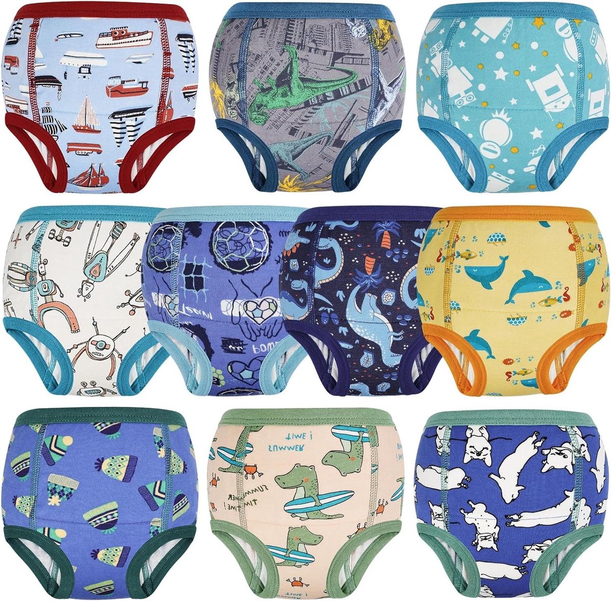 Potty Training Alusvaatteet - Oefenbroekjes Kinderen - Zindelijkheidstraining - Lekvrije Padding - 10 Stuks - Cartoon