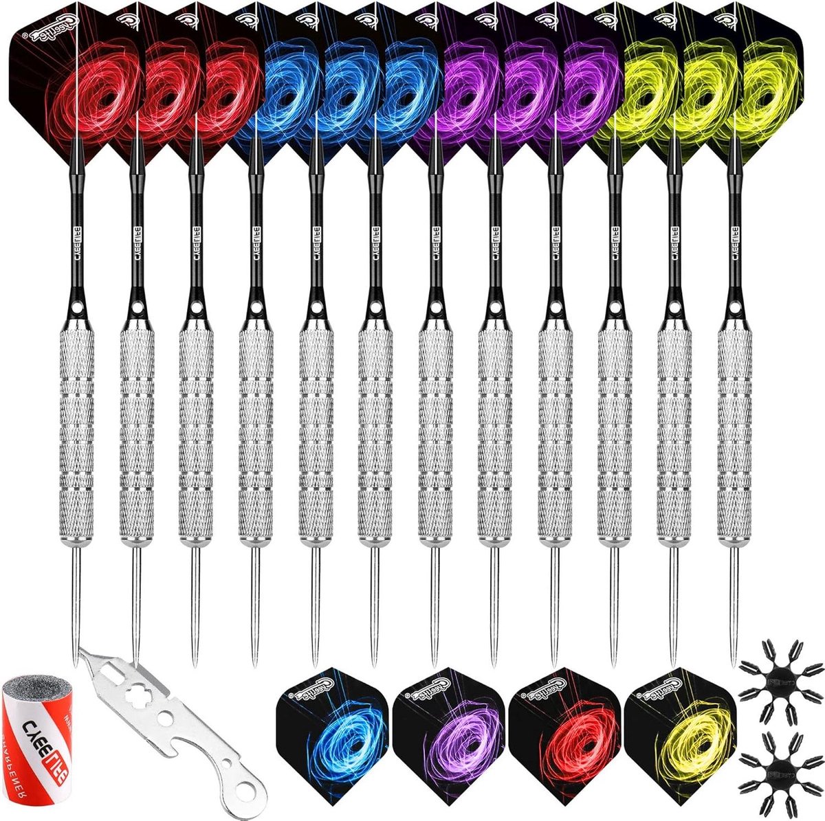 Stalen Pijltjes Set - Dartpijlen Set - Thuis Darten - Aluminium Assen - 20 gram - Zilver