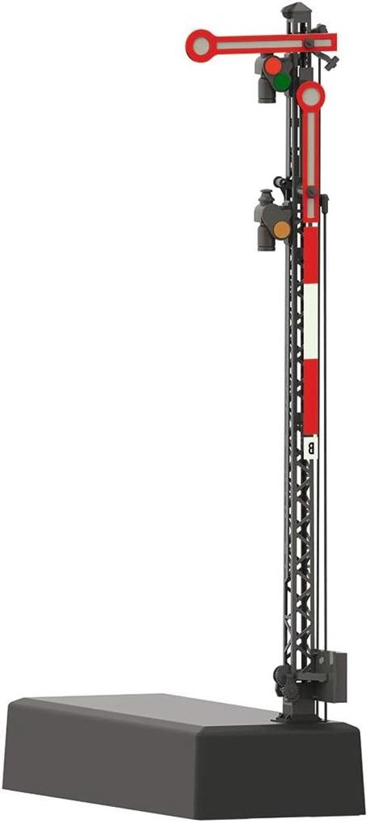 Vormsignaal H0 - Hoofdsignaal Roostermast - Modelspoorbaan Uitbreiden - Klaar Model - Large - Grijs