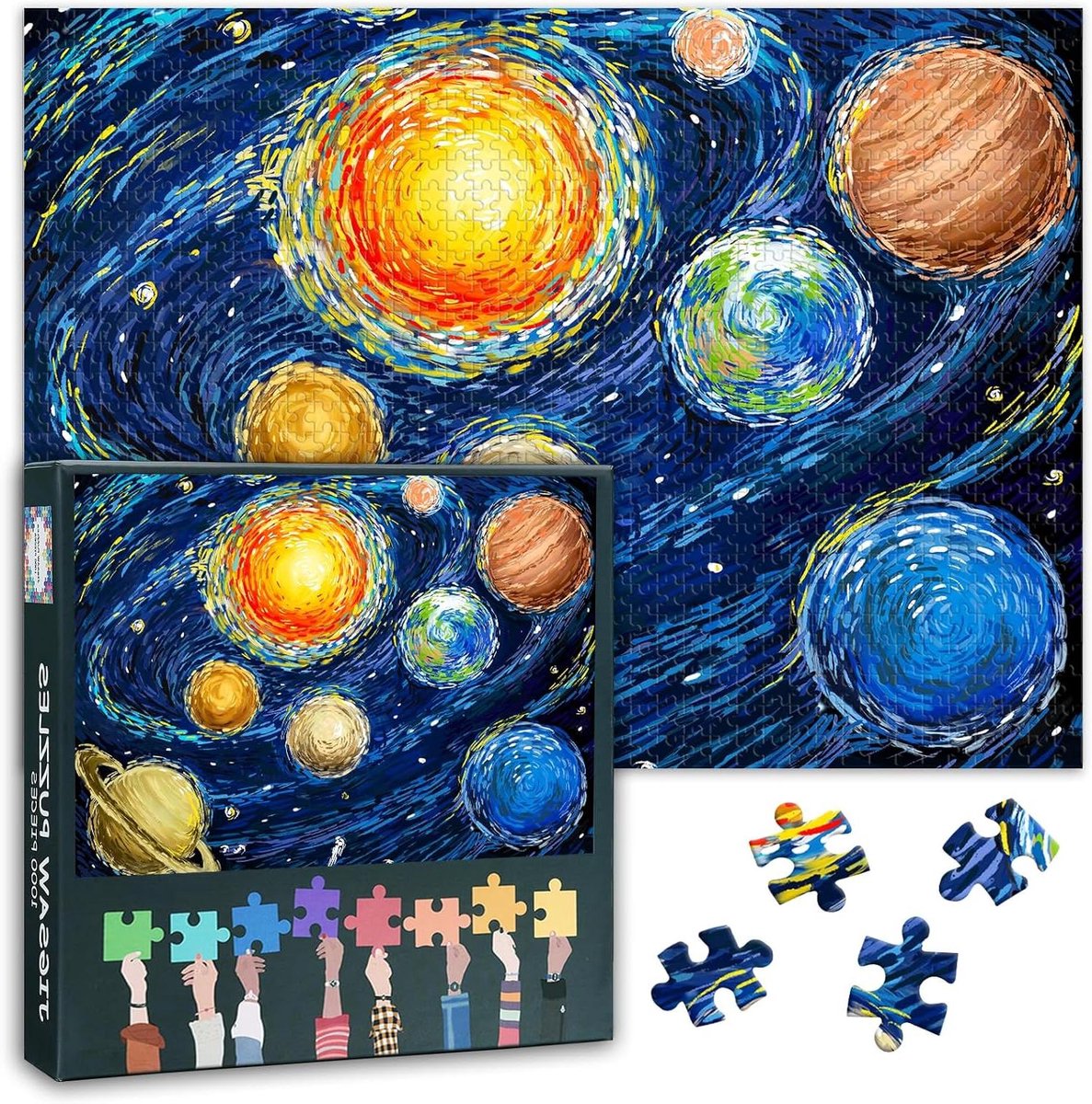 Puzzel 1000 Stukjes - Volwassen Puzzel Galaxy - Wanddecoratie Maken - Hoge Resolutie Print - 50 x 70 cm - Planeet