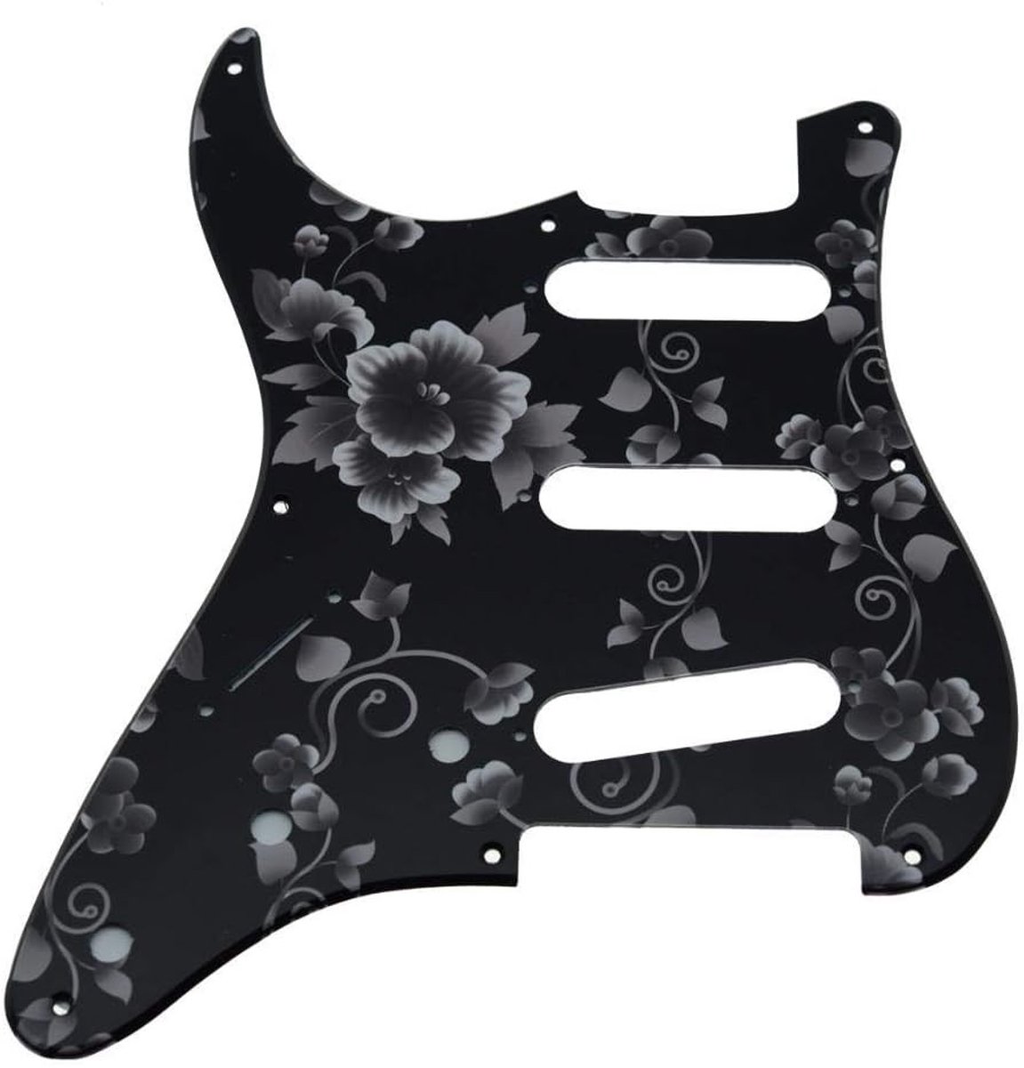 Vintage 8 Hole ST SSS Single Coil Pickups met 3D Geprinte Plastic Pickguard en Bloemenpatroon voor Standaard FD Strats