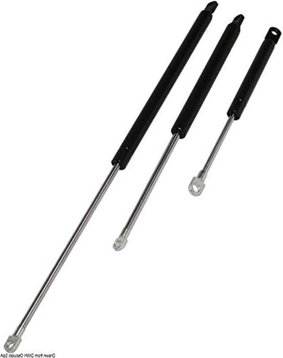 Gasveer - Gasdemper Veer - Openen Luiken - Gelakt Staal - 950 mm 70 kg - Zwart