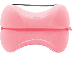 Kniekussen Traagschuim - Beenkussen Slaap - Comfortabel Slapen - Ergonomisch Ontworpen - 28 x 20 x 10 cm - Roze