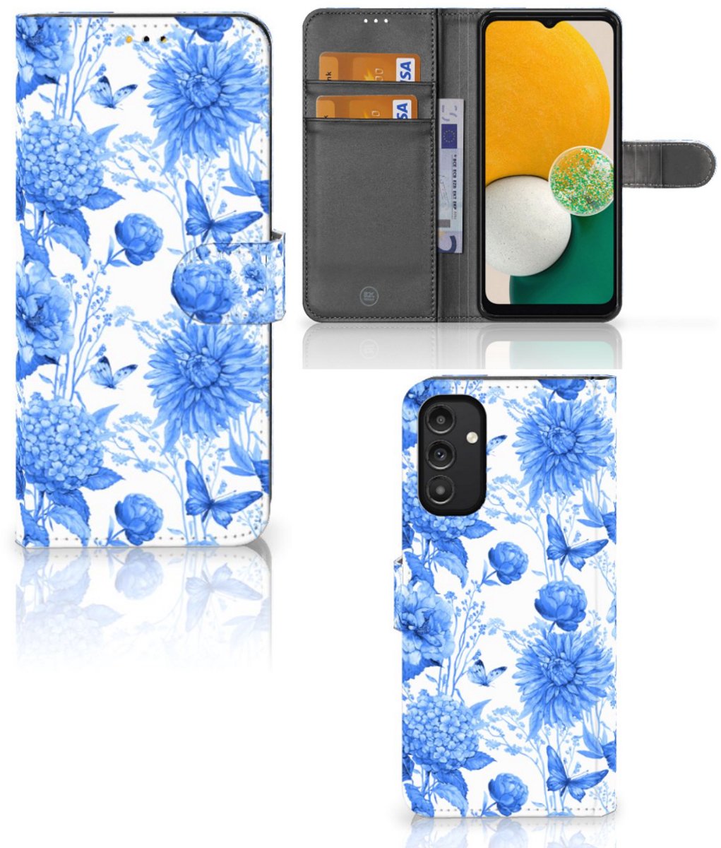 Hoesje voor Samsung Galaxy A14 5G Flowers Blue