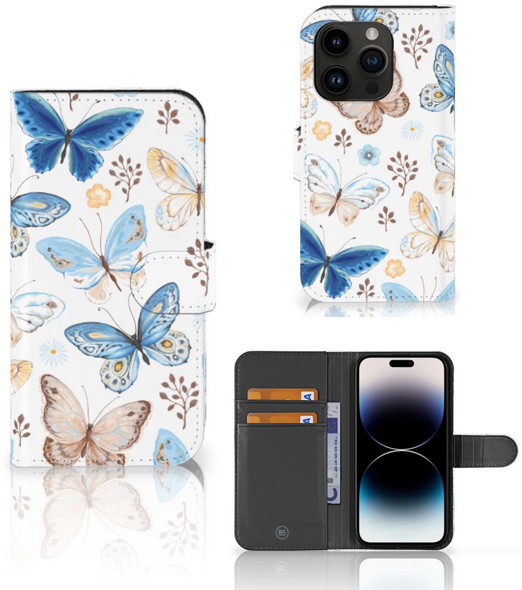 Telefoonhoesje met Pasjes voor iPhone 15 Pro Vlinder