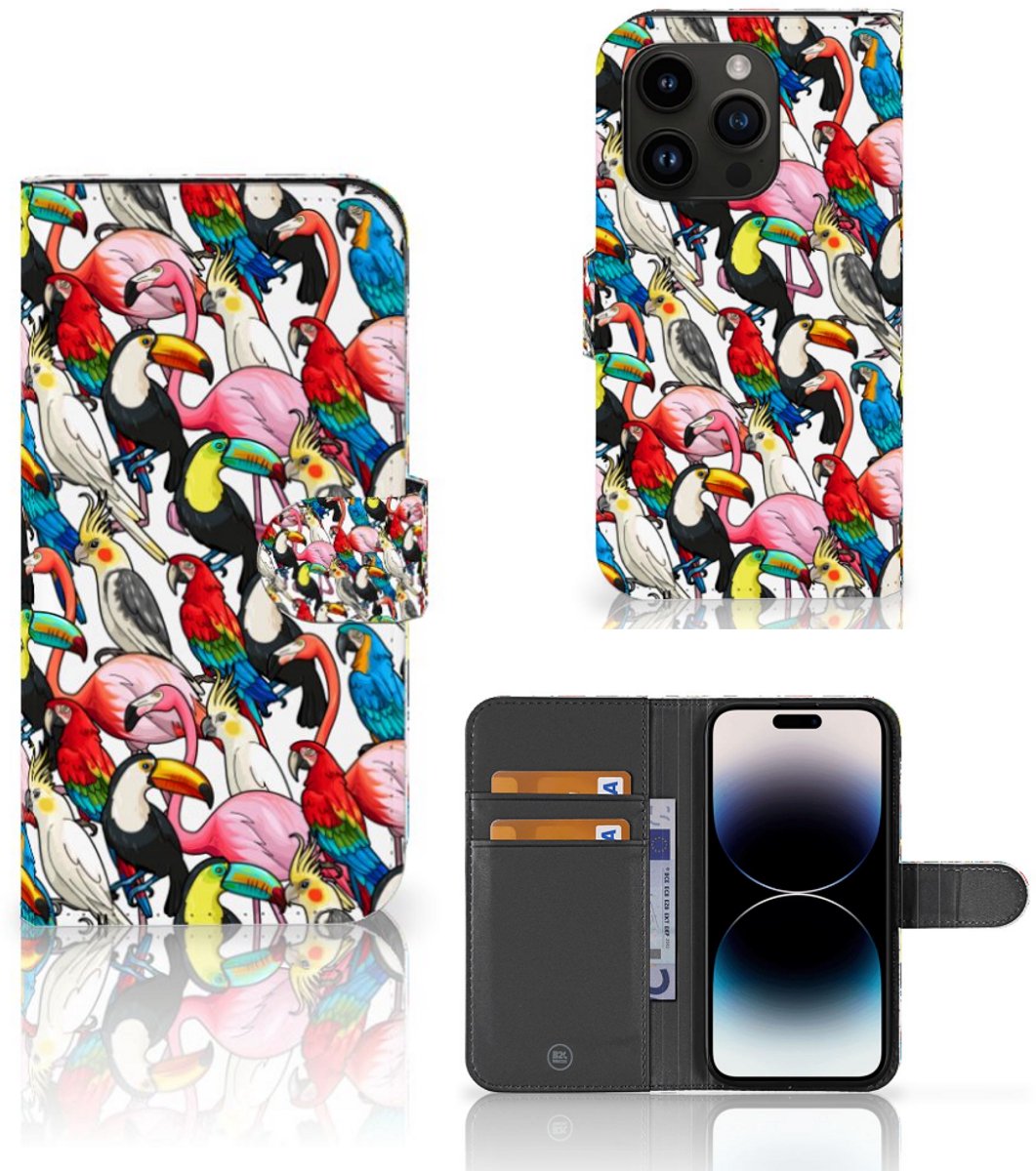 iPhone 15 Pro Telefoonhoesje met Pasjes Birds