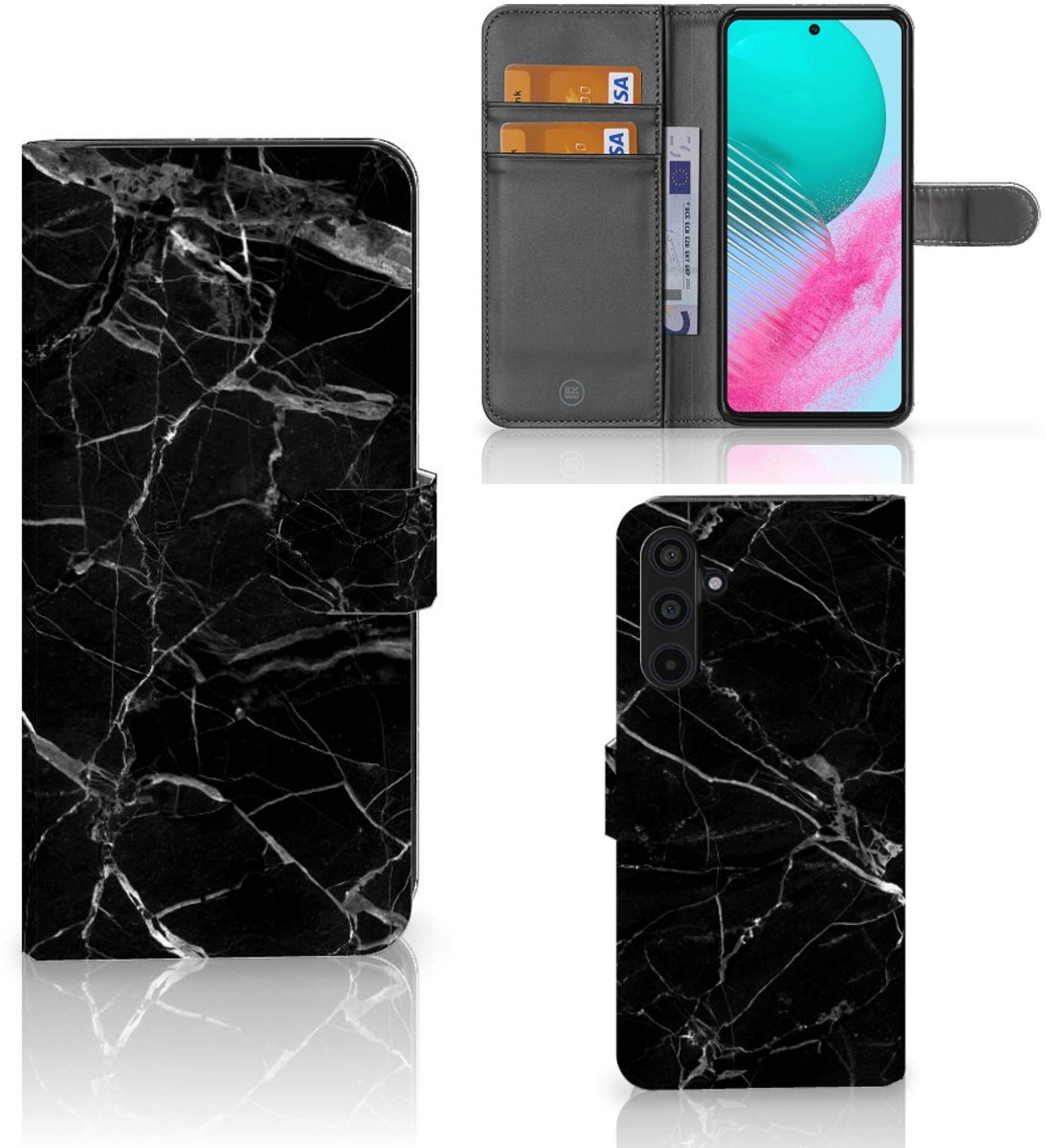 Samsung Galaxy M54 Bookcase Marmer Zwart - Origineel Cadeau Vader