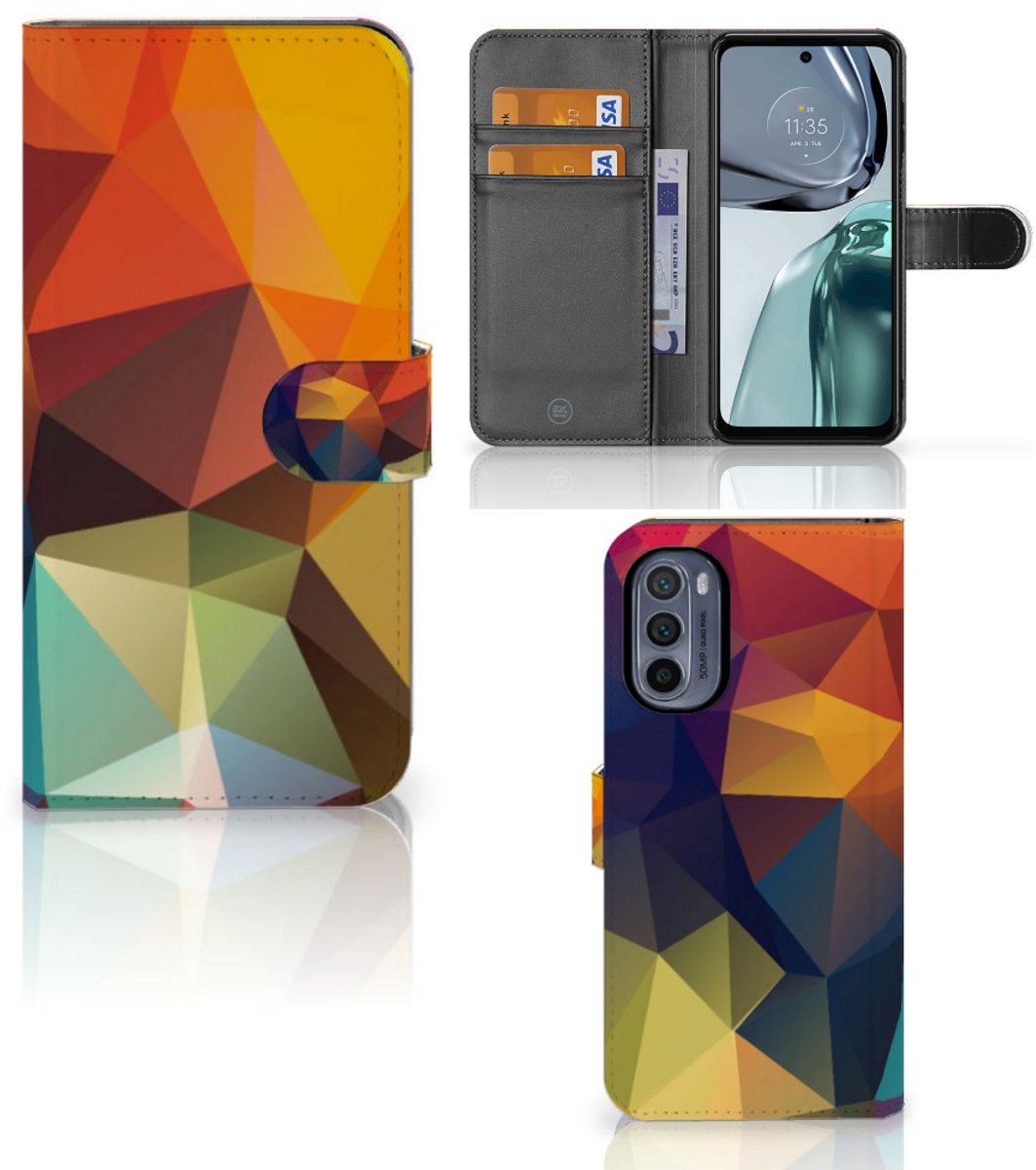 Motorola Moto G62 5G Book Case Polygon Color