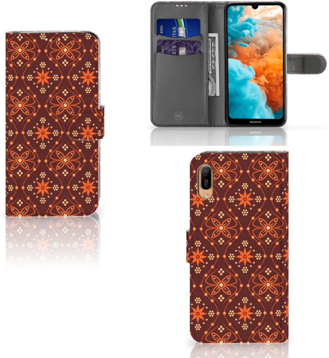 Huawei Y6 (2019) Telefoon Hoesje Batik Brown