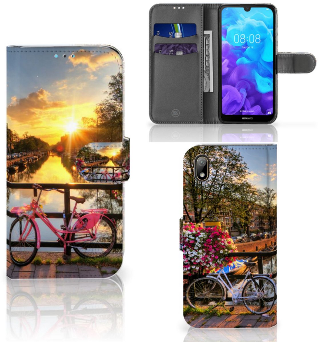 Boekhoesje voor Huawei Y5 (2019) Flip Cover Amsterdamse Grachten