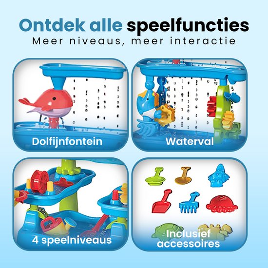 Sensorische Tafel Activiteitentafel voor Kinderen met 3 Opvouwbare Opbergbakken & Papierrolhouder, Zand- en Watertafel Sensorische Tekentafel Gemaakt van Hout, Cadeaus voor Kinderen | NL