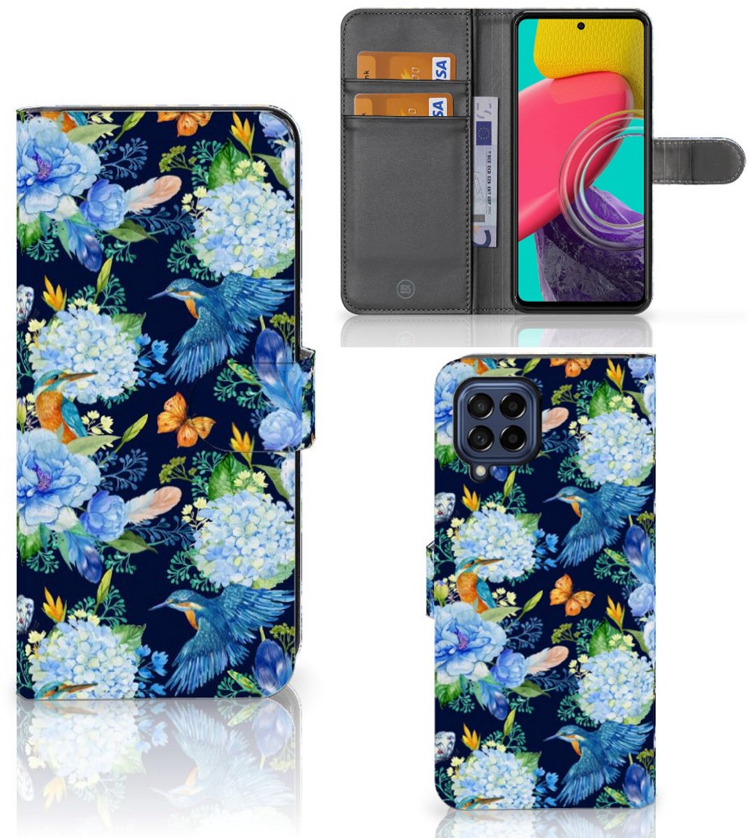 Telefoonhoesje met Pasjes voor Samsung Galaxy M53 IJsvogel
