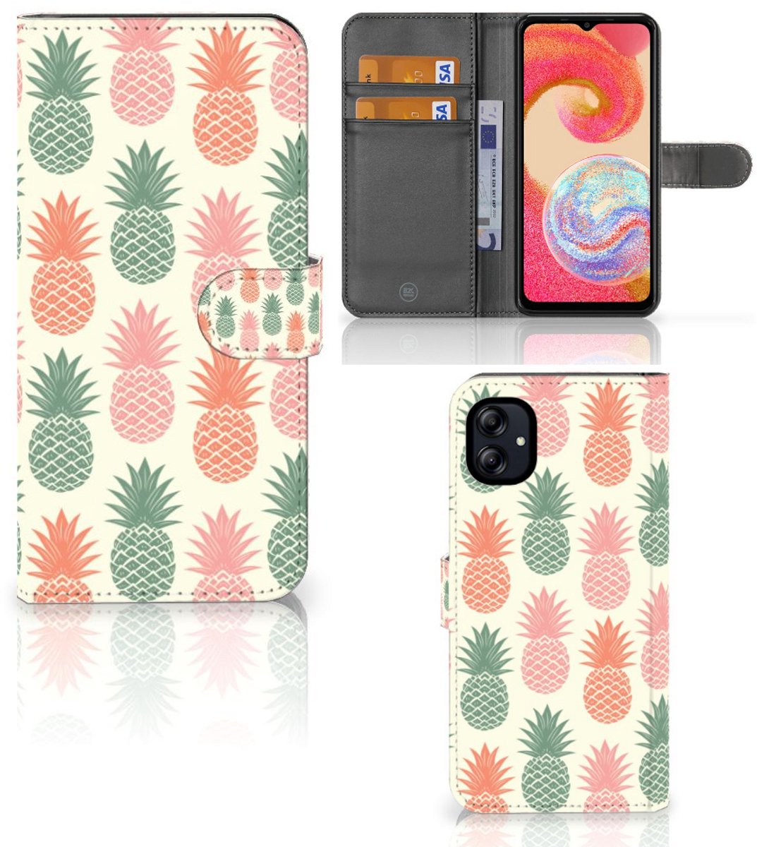 Samsung Galaxy A04e Book Cover Ananas