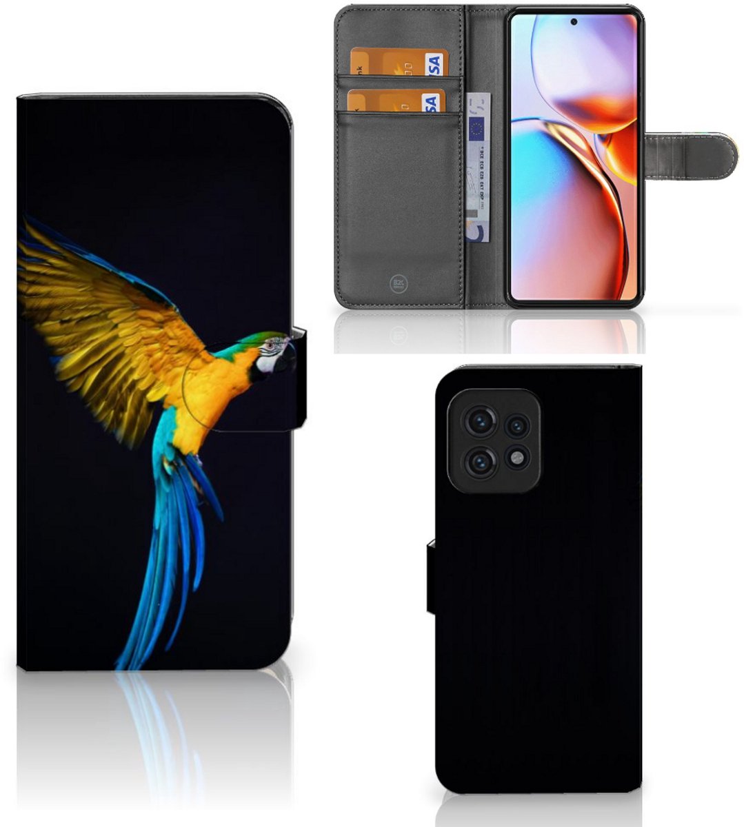 Motorola Edge 40 Pro Telefoonhoesje met Pasjes Papegaai