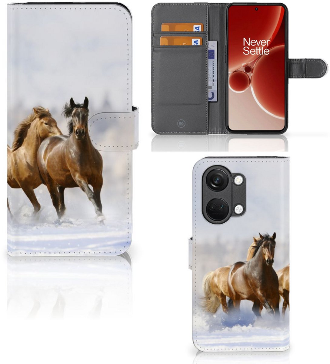 OnePlus Nord 3 Telefoonhoesje met Pasjes Paarden